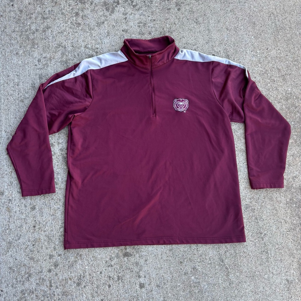 Missouri State University Maroon Quarter-Zip Pullover with Mo State Bear Head